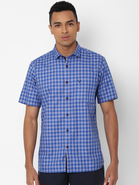 

Allen Solly Men Blue & Grey Slim Fit Checked Casual Shirt