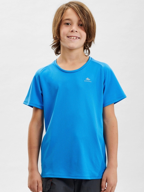 

Quechua By Decathlon Kids Blue Solid Round Neck Hiking T-shirt