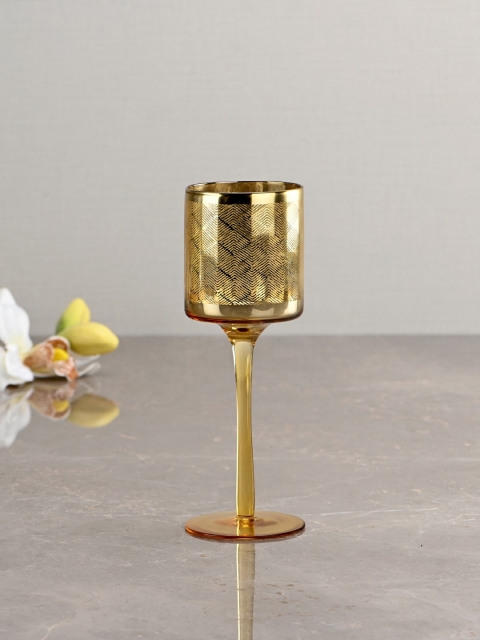 

Pure Home and Living Gold-Toned Mosaic Stemmed Candle Holder