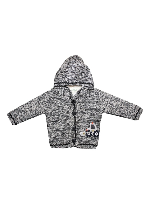 

Wildlinggs Infants Grey Self Design Front-Open Sweater