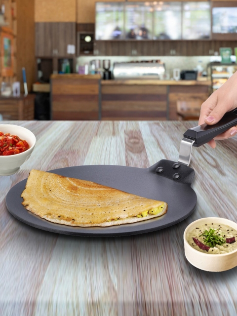 

Hawkins Futura Black Nonstick 4.88 mm Dosa Tava With Plastic Handle