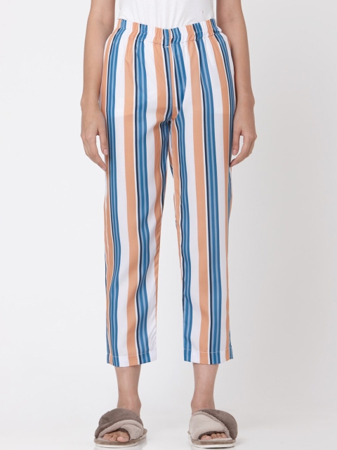 

Smarty Pants Women Blue & White Striped Lounge Pants
