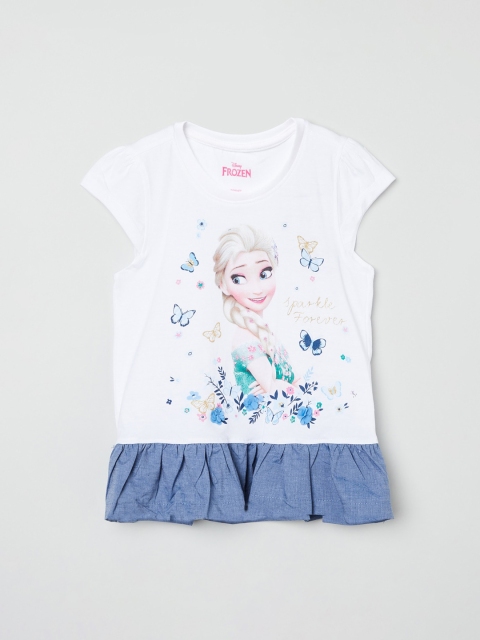 

max Girls Off-White Printed Pure Cotton Top