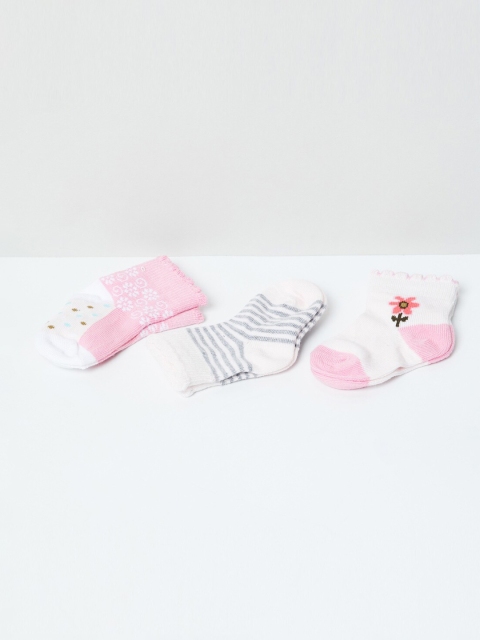 

max Girls Pack Of 3 Ankle-Length Socks, Pink