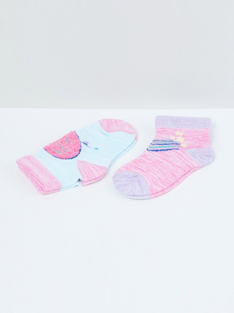

max Girls Pack Of 2 Assorted Ankle-Length Socks