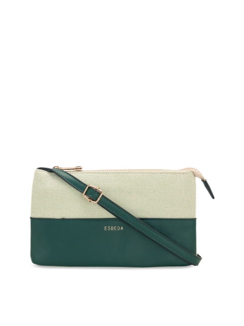 

ESBEDA Green Colourblocked Sling Bag