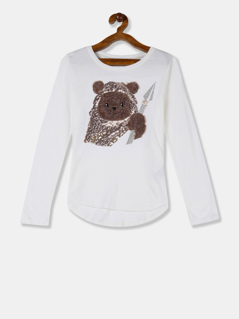 

GAP Girls White & Brown Star Wars Graphic T-Shirt