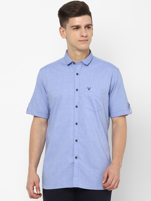 

Allen Solly Men Blue Slim Fit Solid Casual Shirt
