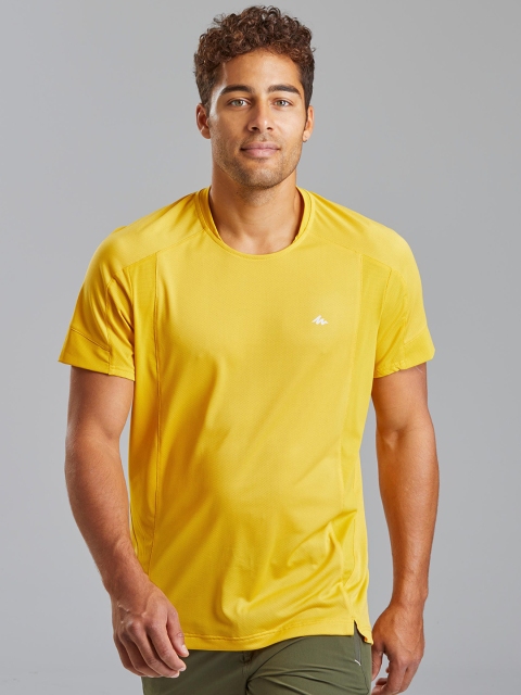 

Quechua By Decathlon Men Yellow Mountain Walking T-shirt