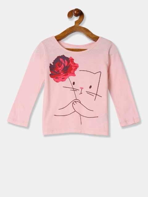 

GAP Girls Pink Printed Round Neck T-shirt
