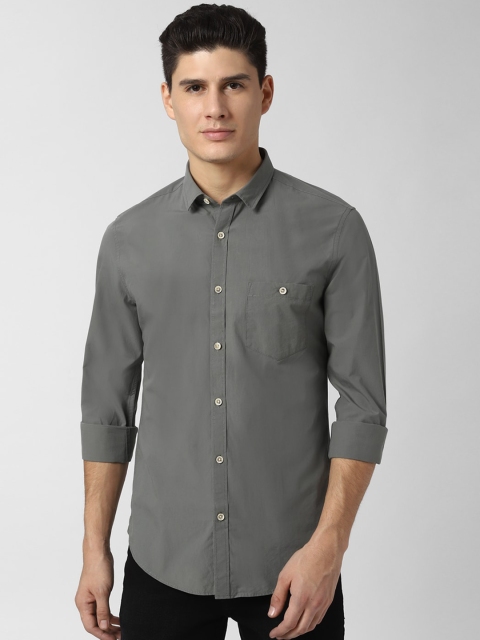 

Peter England Casuals Men Grey Slim Fit Solid Casual Shirt