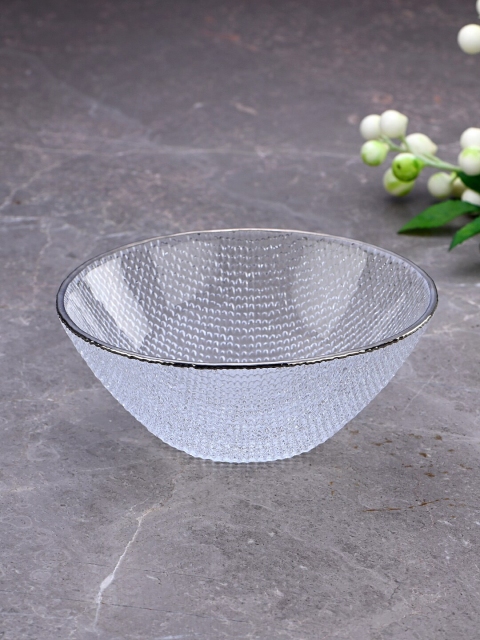 

Pure Home and Living Transparent Textured Glass Bowl
