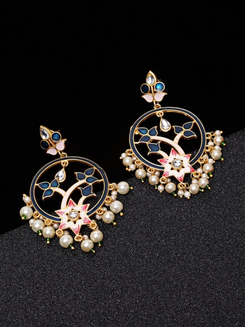 

Melani Borsa Blue & Gold-Toned Circular Chandbalis