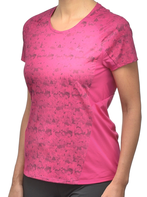 

Quechua By Decathlon Women Pink Printed Mountain Walking T-shirt