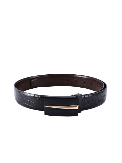 

BuckleUp Men Black & Brown Textured Leather Belt
