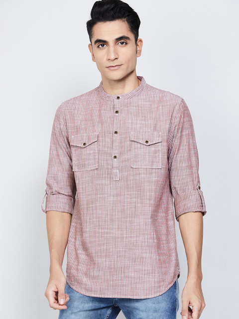 

max Men Red Solid Straight Kurta
