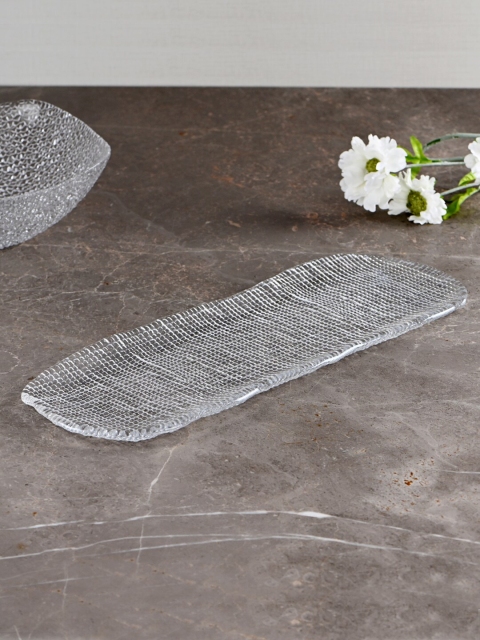 

Pure Home and Living Transparent Textured Rectangular Tray