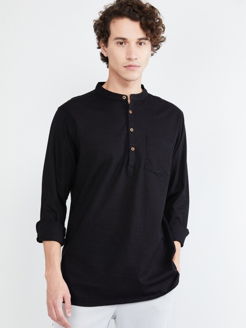 

max Men Black Solid Pathani Kurta