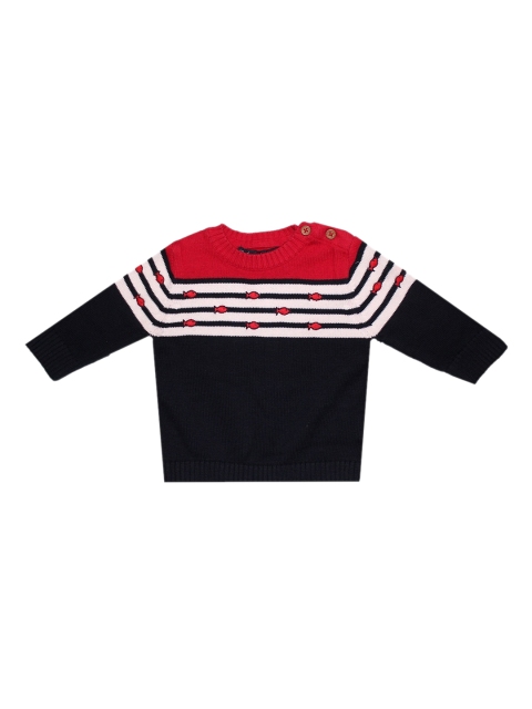 

Wildlinggs Unisex Kids Navy Blue Colourblocked Pullover Sweater