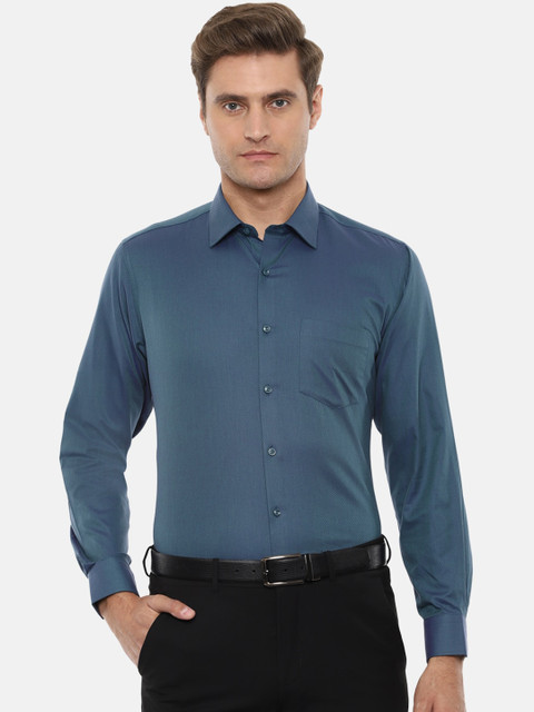 

Van Heusen Men Blue Regular Fit Self Design Formal Shirt