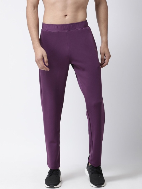 

BUKKUM Men Purple Solid Straight-Fit Track Pants