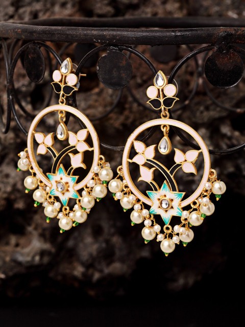 

Melani Borsa Pink & Gold-Toned Classic Drop Earrings