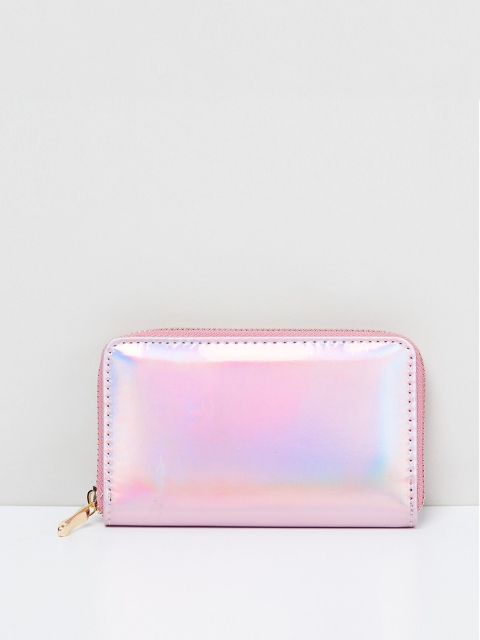 

max Women Pink Solid Zip Around Wallet