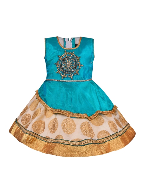 

Wish Karo Girls Sea Green Embellished Fit and Flare Dress