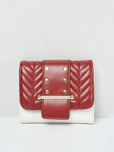 

max Women Red & White Textured Three Fold Wallet