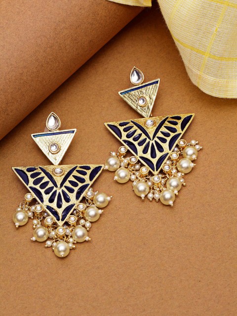 

Melani Borsa Blue Geometric Drop Earrings