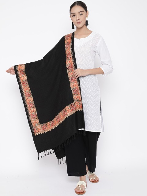 

Pashmoda Women Black Embroidered Stole