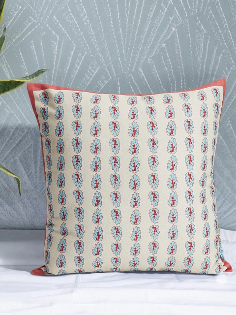 

PETAL HOME Multicoloured Floral Print Square Cushion Cover, Multi
