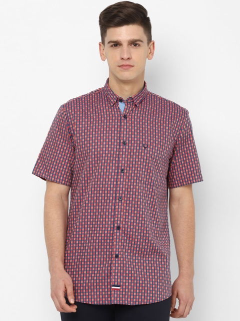 

Allen Solly Men Red & Blue Slim Fit Checked Casual Shirt