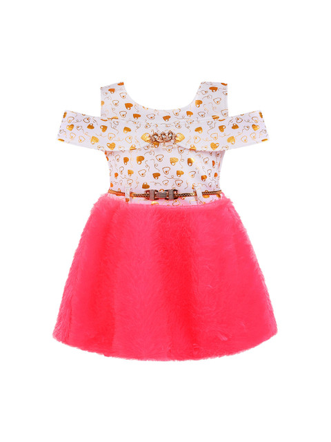 

Wish Karo Girls Pink Printed Fit and Flare Dress
