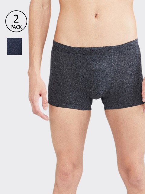 

max Men Pack Of 2 Blue & Grey Solid Briefs