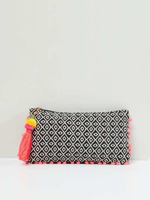 

max Women Black Self Design Envelope