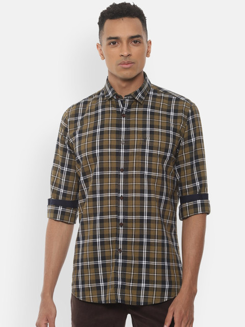 

Van Heusen Sport Men Brown Slim Fit Checked Casual Shirt