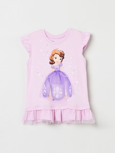 

max Girls Lavender Printed Pure Cotton Top
