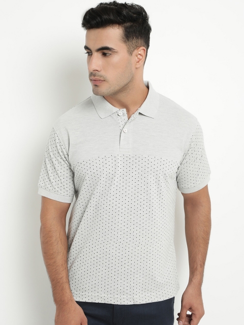 

COBB Men Grey Printed Polo Collar T-shirt