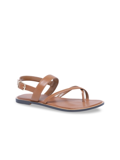 

CHARLES & KEITH Women Tan Brown Solid Open Toe Flats