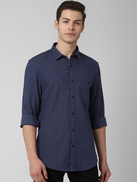 

Peter England Casuals Men Navy Blue Regular Fit Printed Casual Shirt