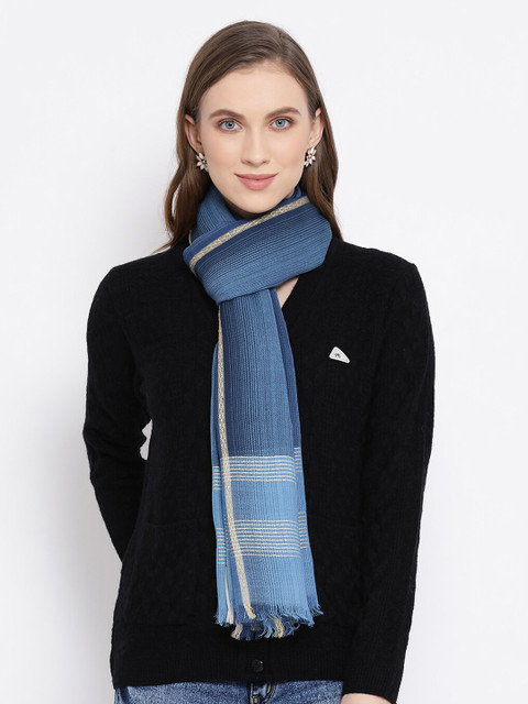 

SHINGORA Women Blue Striped Stole
