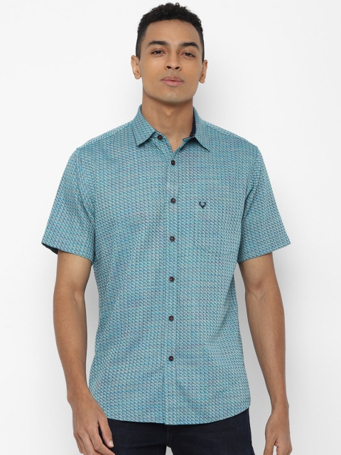

Allen Solly Men Blue Slim Fit Self Design Casual Shirt