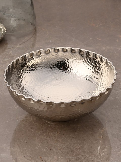 

Pure Home and Living Silver-Toned Large Hammered Decorative Bowl