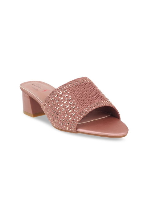 

STEPpings Women Pink Embellished Block Heels