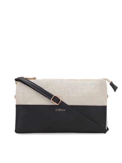 

ESBEDA Black & Cream-Coloured Colourblocked Sling Bag