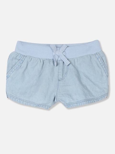 

The Childrens Place Girls Blue Solid Regular Shorts