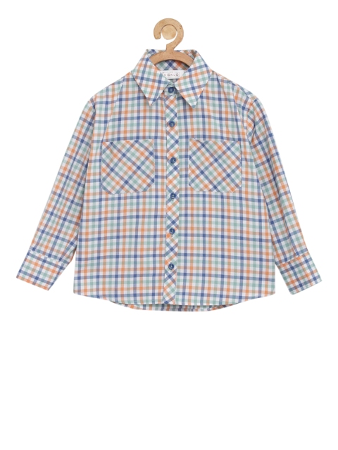 

KIDKLO Boys Multicoloured Regular Fit Checked Casual Shirt, Multi