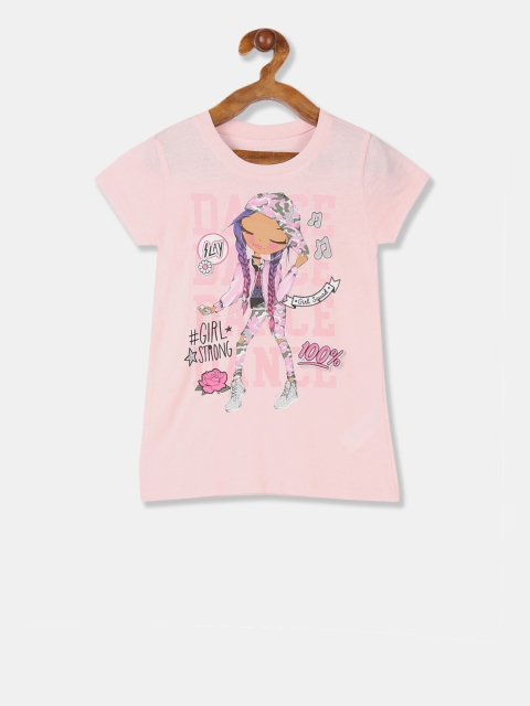 

The Childrens Place Girls Pink Printed Round Neck T-shirt