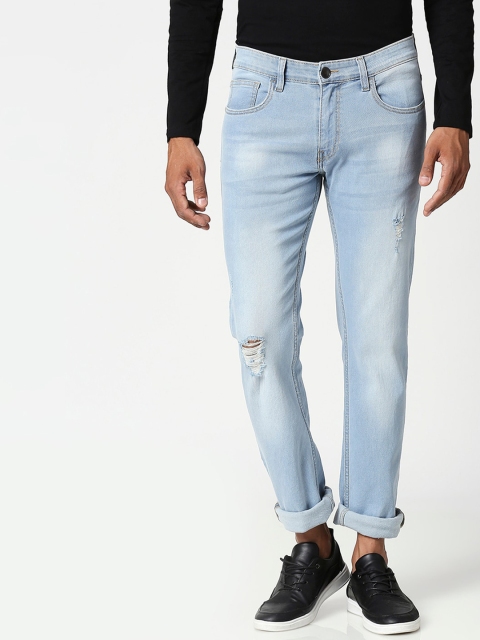 

Bewakoof Men Blue Regular Fit Mid-Rise Mildly Distressed Jeans